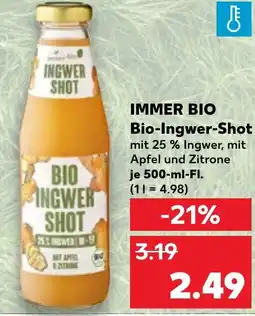 Kaufland IMMER BIO Bio-Ingwer-Shot Angebot