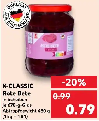 Kaufland K-CLASSIC Rote Bete Angebot