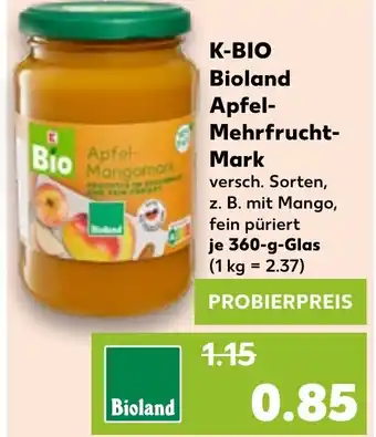 Kaufland K-BIO Bioland Apfel- Mehrfrucht- Mark Angebot