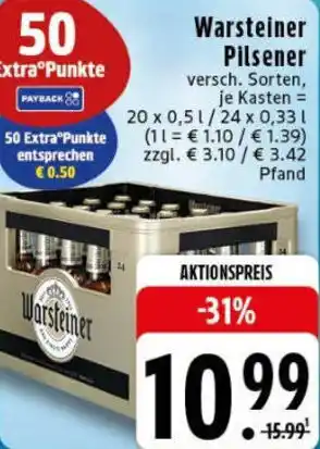 Edeka Warsteiner Pilsener Angebot