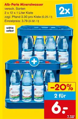 Netto Getränke Discount Alb-Perle Mineralwasser Angebot