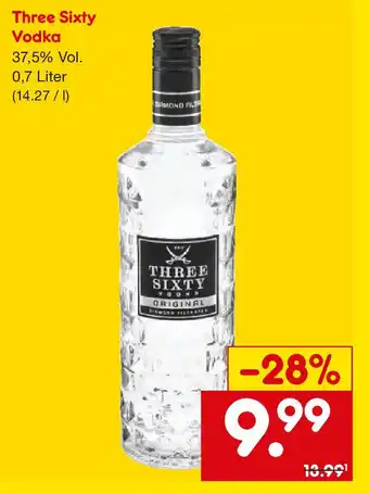 Netto Getränke Discount Three Sixty Vodka Angebot