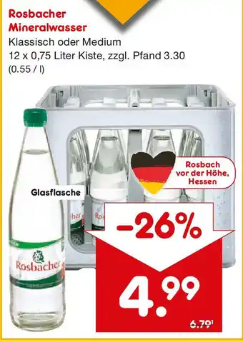 Netto Getränke Discount Rosbacher Mineralwasser Angebot