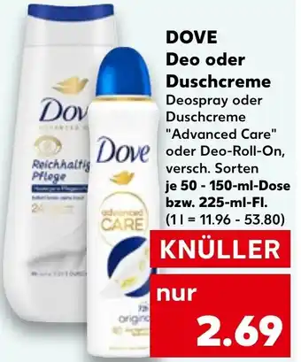 Kaufland DOVE Deo oder Duschcreme Angebot