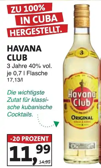 Lösch Depot HAVANA CLUB 3 Jahre 40% vol. Angebot