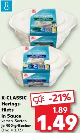 Kaufland K-CLASSIC Herings- filets in Sauce Angebot