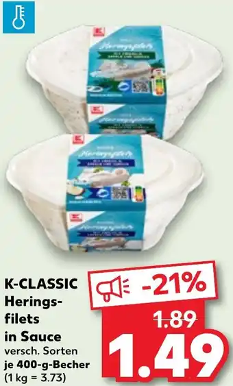 Kaufland K-CLASSIC Herings- filets in Sauce Angebot