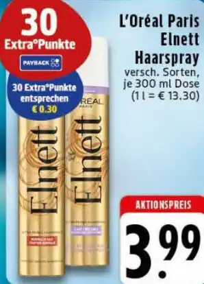 Edeka L'Oréal Paris Elnett Haarspray Angebot