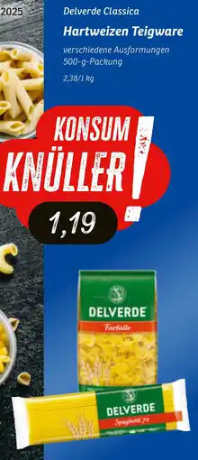 KONSUM Delverde Classica Hartweizen Teigware Angebot