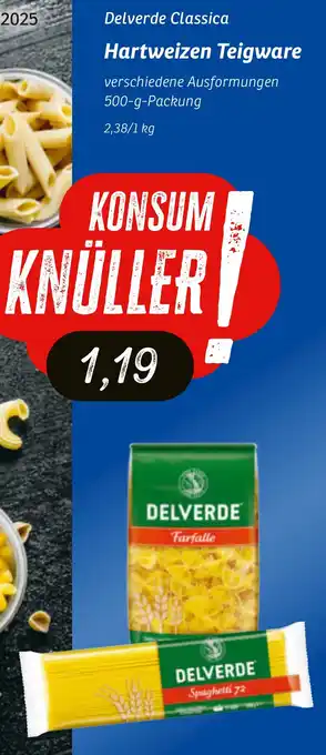 KONSUM Delverde Classica Hartweizen Teigware Angebot