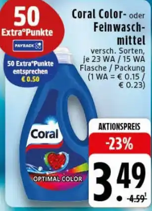 Edeka Coral Color- oder Feinwasch-mittel Angebot