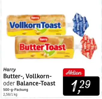 KONSUM Harry Butter-, Vollkorn- oder Balance-Toast Angebot