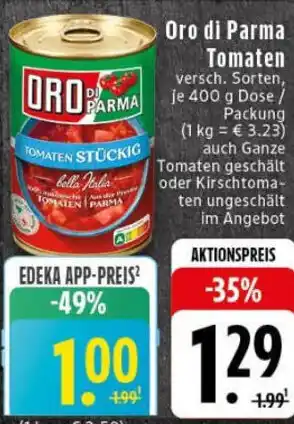 Edeka Oro di Parma Tomaten Angebot