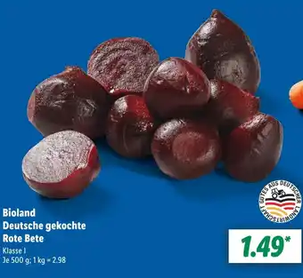 Lidl Bioland Deutsche gekochte Rote Bete Angebot