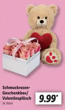 Lidl Schmuckrosen- Geschenkbox/Valentinsplüsch Angebot