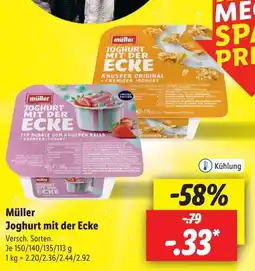 Lidl müller Joghurt mit der Ecke Angebot