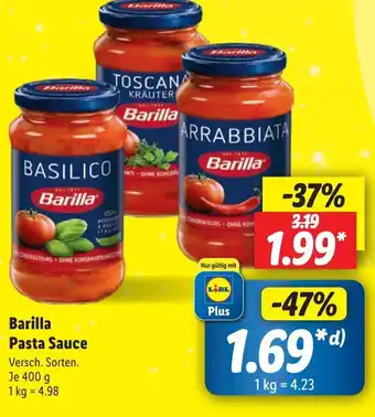 Lidl Barilla Pasta Sauce Angebot