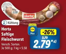 Lidl Herta Saftige Fleischwurst Angebot