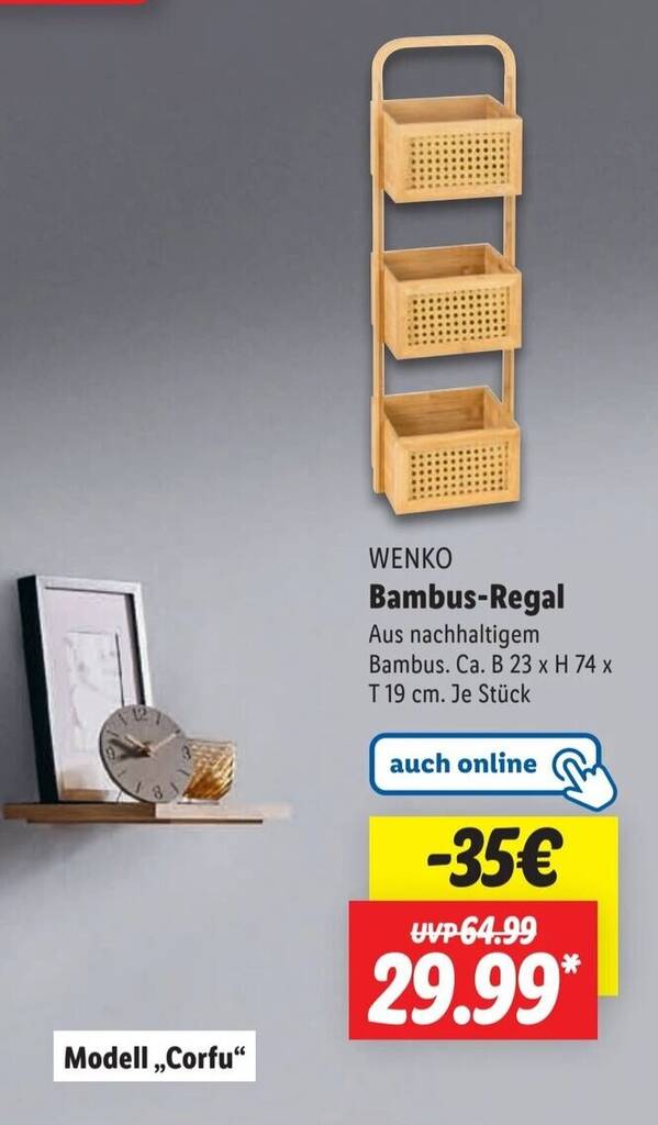 WENKO Bambus-Regal Angebot bei Lidl