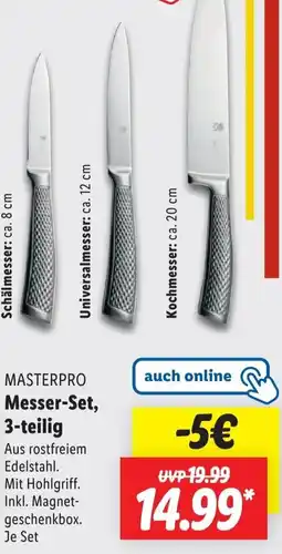 Lidl MASTERPRO Messer-Set, 3-teilig Angebot