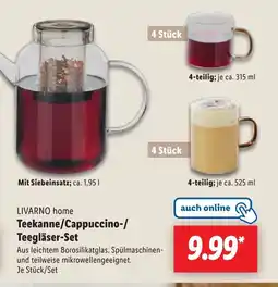 Lidl LIVARNO home Teekanne/Cappuccino-/ Teegläser-Set Angebot