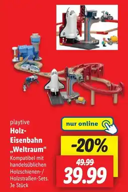 Lidl playtive Holz- Eisenbahn „Weltraum" Angebot