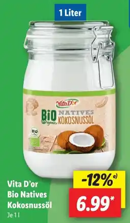 Lidl Vita D'or Bio Natives Kokosnussöl Angebot