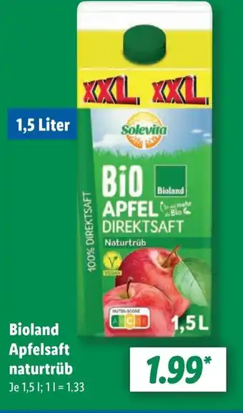 Lidl Bioland Apfelsaft naturtrüb Angebot