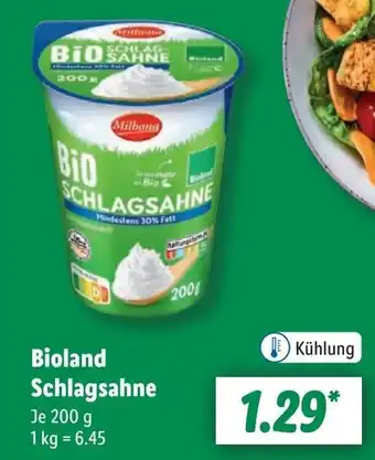 Lidl Bioland Schlagsahne Angebot