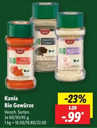 Lidl Kania Bio Gewürze Angebot