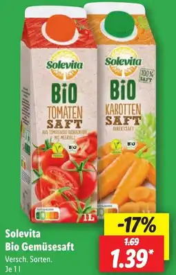 Lidl Solevita Bio Gemüsesaft Angebot