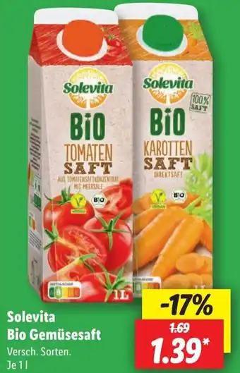 Lidl Solevita Bio Gemüsesaft Angebot