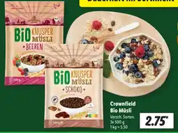 Lidl Crownfield Bio Müsli Angebot