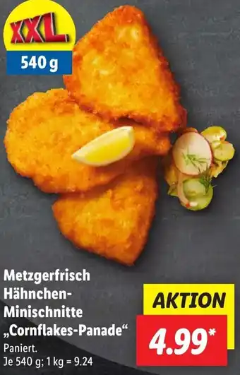 Lidl Metzgerfrisch Hähnchen- Minischnitte ,,Cornflakes-Panade" Angebot