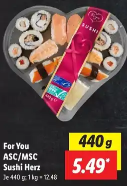 Lidl For You ASC/MSC Sushi Herz Angebot