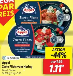 Lidl Appel Zarte Filets vom Hering Angebot