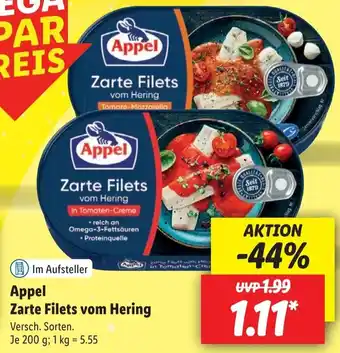 Lidl Appel Zarte Filets vom Hering Angebot