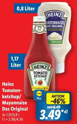 Lidl Heinz Tomaten- ketchup/ Mayonnaise Das Original Angebot