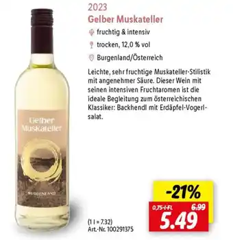Lidl Gelber Muskateller Angebot