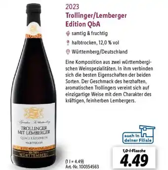 Lidl Trollinger/Lemberger Edition QbA Angebot