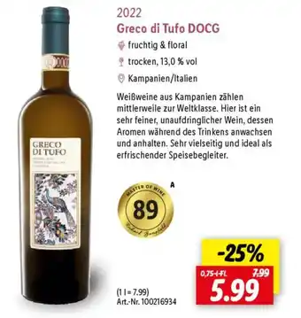 Lidl Greco di Tufo DOCG Angebot