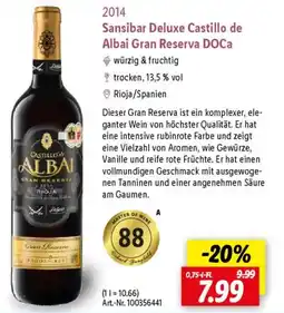 Lidl Sansibar Deluxe Castillo de Albai Gran Reserva DOCa Angebot