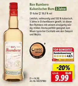 Lidl Ron Rumbero Kubanischer Rum Angebot