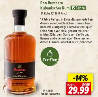 Lidl Ron Rumbero Kubanischer Rum Angebot