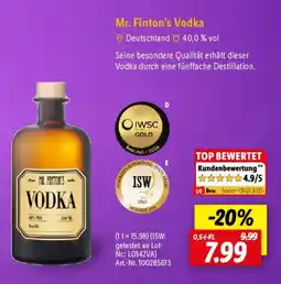 Lidl Mr. Finton's Vodka Angebot