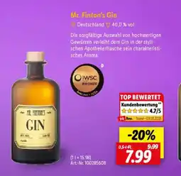 Lidl Mr. Finton's Gin Angebot