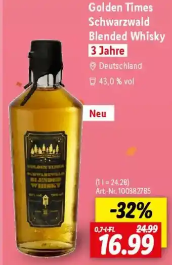 Lidl Golden Times Schwarzwald Blended Whisky Angebot