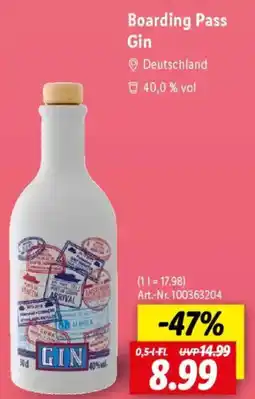 Lidl Boarding Pass Gin Angebot