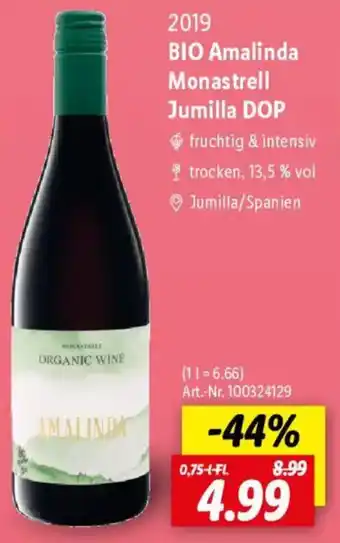 Lidl BIO Amalinda Monastrell Jumilla DOP Angebot