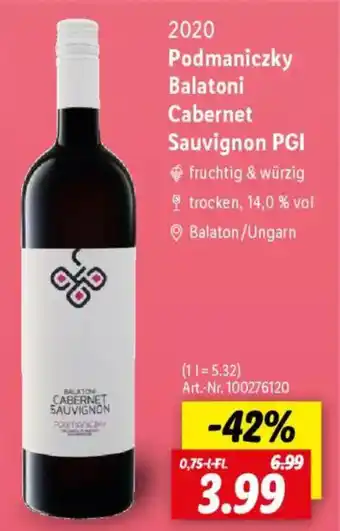 Lidl Podmaniczky Balatoni Cabernet Sauvignon PGI Angebot